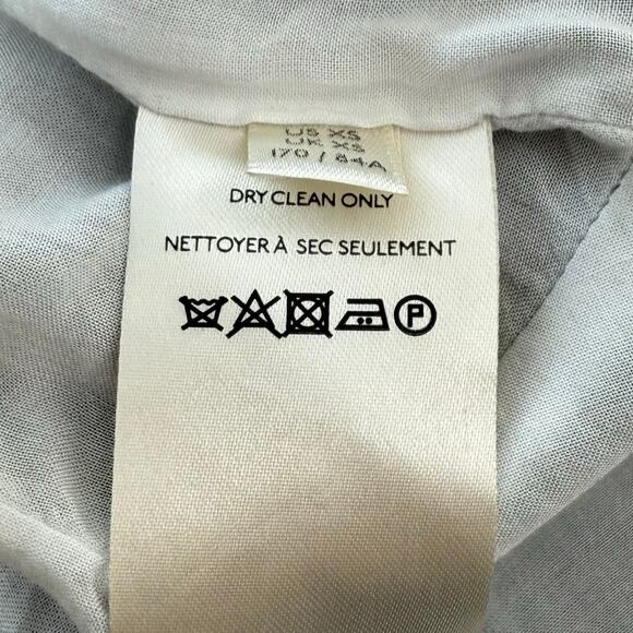 Free People Stella Striped Frayed-Hem Blazer Jacket Navy Blue XS Linen Cotton - Picture 10 of 12